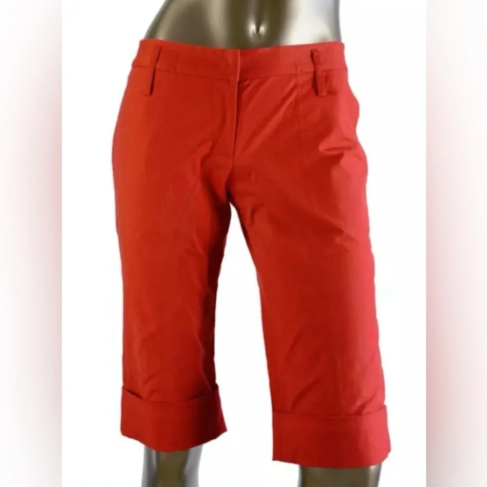 NWT How & Wen Red Bermuda Shorts Sz 2